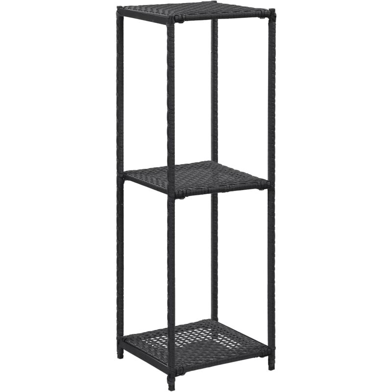 etagere de rangement Noir 30x30x90 cm Resine tressee