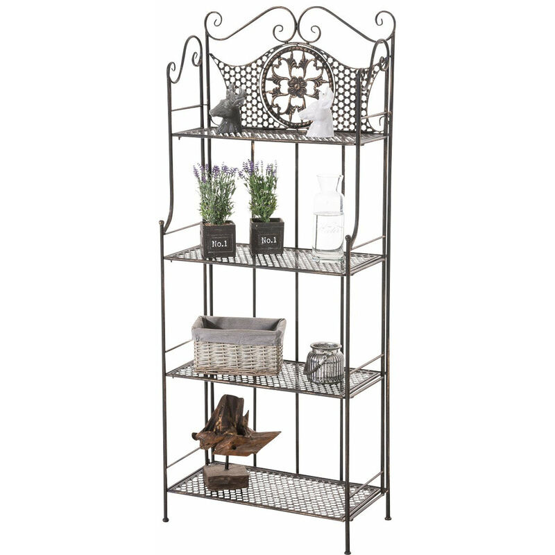 Etagère de rangement plantes 4 niveaux en fer 153x61x33 cm bronze vieilli ETA10024