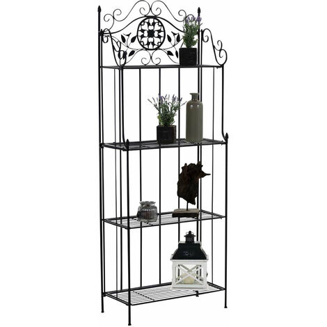 Étagère de rangement plantes chaussures cuisine 4 niveaux en métal 175x66x32 cm noir ETA10097