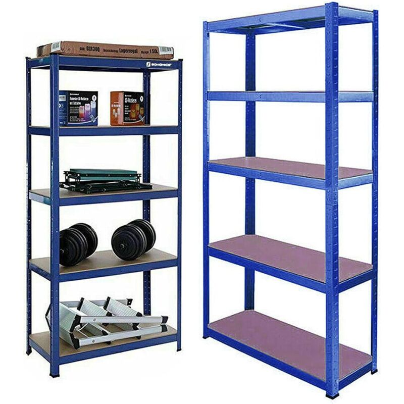 Lucn - tagère de rangement pour cave, avec 5 étagères réglables, 200 x 100 x 50 cm, charge jusqu'à 875 kg, étagère enfichable, design sans boulons,