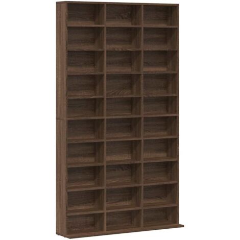 Étagère de Rangement pour CD/DVD, Armoire à CD Montage facile, Chêne marron 102x23x177,5 cm Bois d'ingénierie OIB7280E