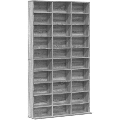 Étagère de Rangement pour CD/DVD, Armoire à CD Montage facile, Sonoma gris 102x23x177,5 cm Bois d'ingénierie OIB1586E