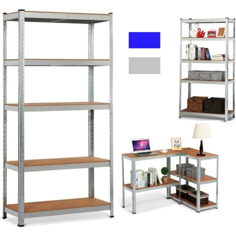 Étagère de rangement pour charges lourdes, étagère de cave, étagère de garage, étagère d'atelier, 200 x 100 x 50 cm, charge maximale de 875 kg (175 kg par étagère), étagère en métal galvanisé