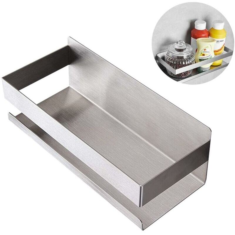 Fei Yu - tagère de rangement pour épices de cuisine, sans trous, boîte à épices murale en acier inoxydable 304, étagère de rangement