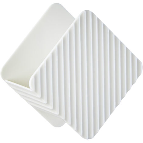 Étagère de rangement pour éponges à récurer, égouttoir, ustensiles de cuisine, évier mural sans perçage, laine d'acier, porte-brosses à vaisselle, blanc