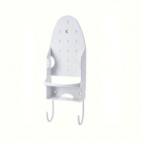 Étagère de rangement pour fer à repasser avec 2 crochets, fer à repasser, porte, coin, salle de bains, armoire, casier à la maison – 1 pièce