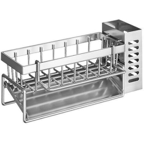 Étagère de rangement pour outils de nettoyage d'évier, égouttoir multifonction pour cuisine ---