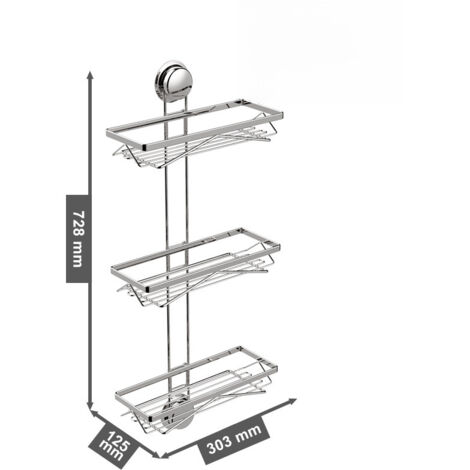 Étagère de rangement pour salle de bain Jiabao à ventouses, en acier inoxydable, sans perçage, fixation murale, étagère de rangement pour lavabo, gain de place.