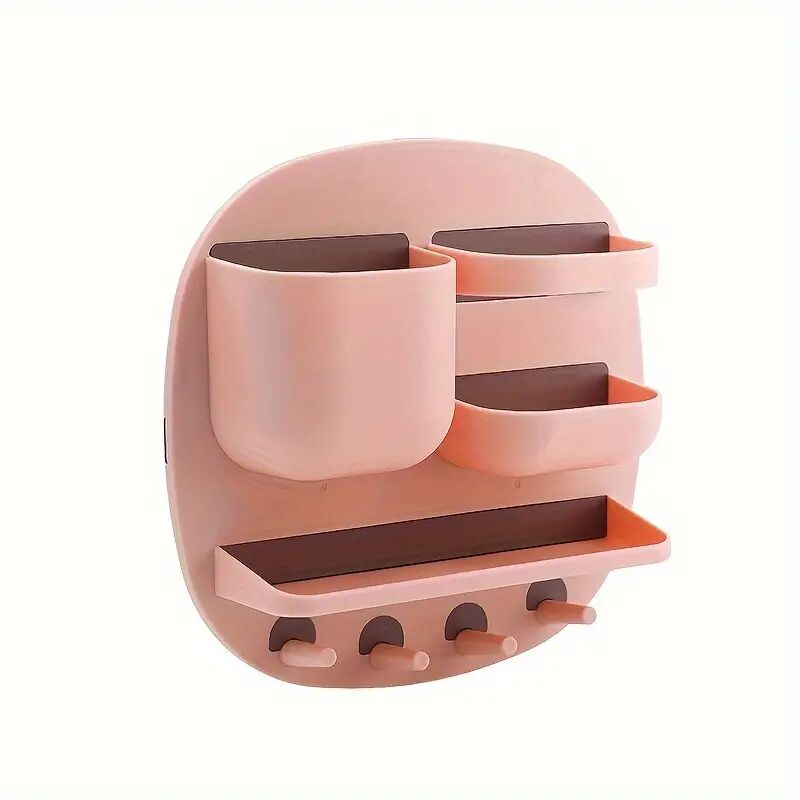Étagère de rangement pratique pour salle de bain, étagère murale sans perçage, porte-clés multi-compartiments, accessoires de salle de bain