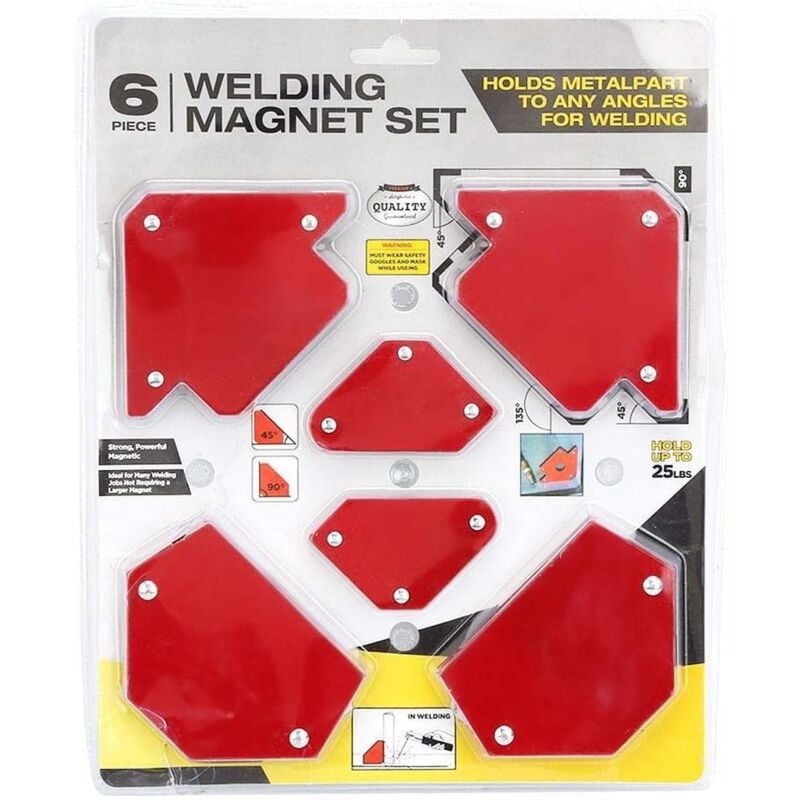 Crea - Ensemble de 6 supports d'angle de positionnement de soudage magnétiques, outils de soudage magnétiques