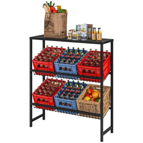 Étagère de rangement réglable en hauteur en métal robuste capacité de charge 210 kg noir