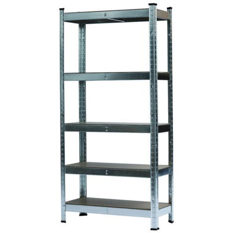 Étagère de rangement robuste en métal galvanisé à 5 niveaux, étagère de rangement pour garage, argent