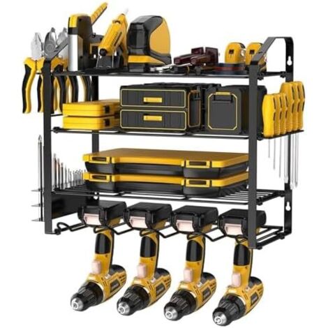 Étagère de rangement robuste et durable pour outils électriques, support mural perceuse électrique, économie d'espace, facile à installer -