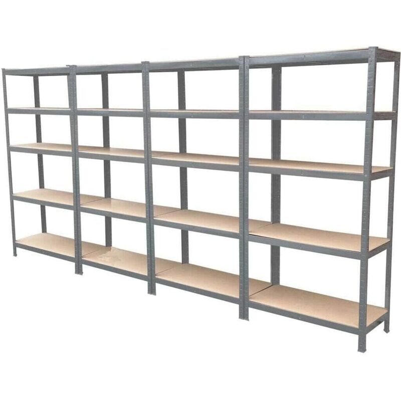 Étagère de rangement robuste, étagère sans boulon, établi, étagère d'atelier de sous-sol, supportant jusqu'à 875 kg, 200x100x50 cm, galvanisé