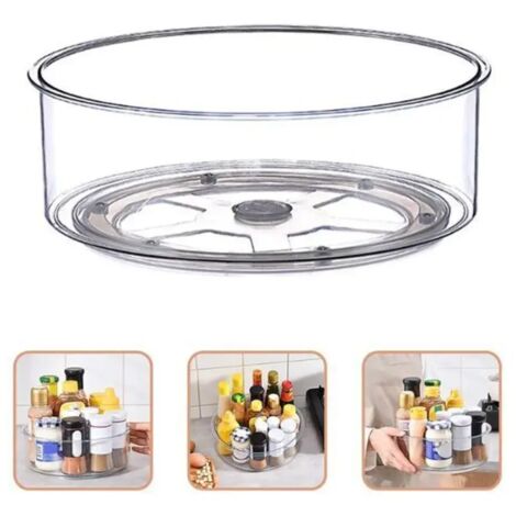 Étagère de rangement rotative pour la cuisine – un plateau tournant multifonctionnel pour la cuisine, le réfrigérateur et la salle de bain.