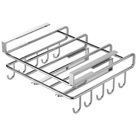 Étagère de rangement suspendue pour placard, organisateur de cuisine en acier inoxydable argenté