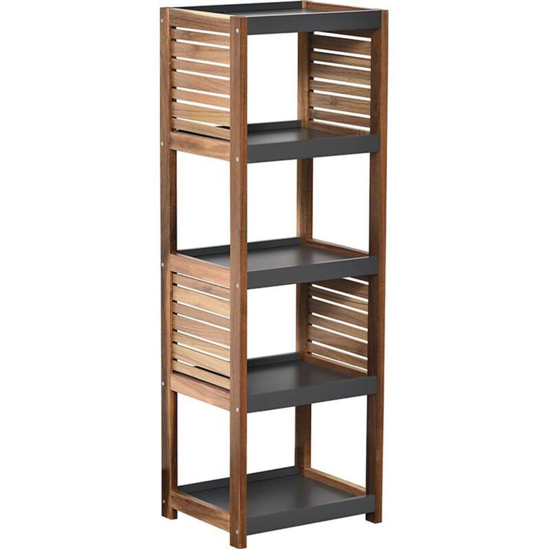 Meuble 5 etageres acacia et mdf - element Tendance
