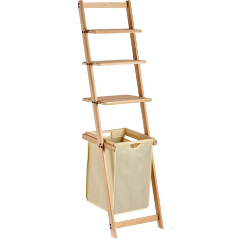 Étagère de salle de bain avec panier à linge CLEAR, 156,5 x 41 x 4 cm