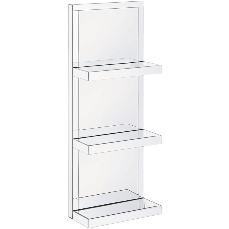 Etagère Murale Design en Verre Effet Miroir Aspect Ultra Moderne et Chic Meuble de Rangement pour Salle de Bain Glamour Tendance Beliani