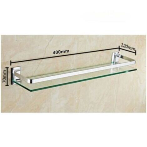 Étagère de salle de bain en verre trempé. Étagère murale de douche 40 x 127 cm