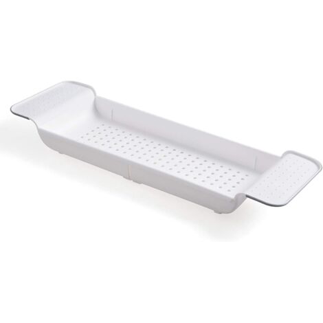Étagère de salle de bain extensible 55-75 cm – Plastique ABS – Rangement pour accessoires de baignoire et égouttoir à vaisselle