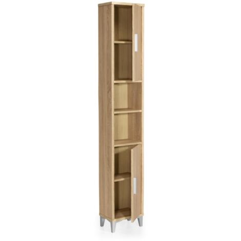 Etagère de salle de bain Gala 8901 TOPKIT avec portes et étagères Colonne de salle de bain Dimensions : 192x33x23 cm Chêne