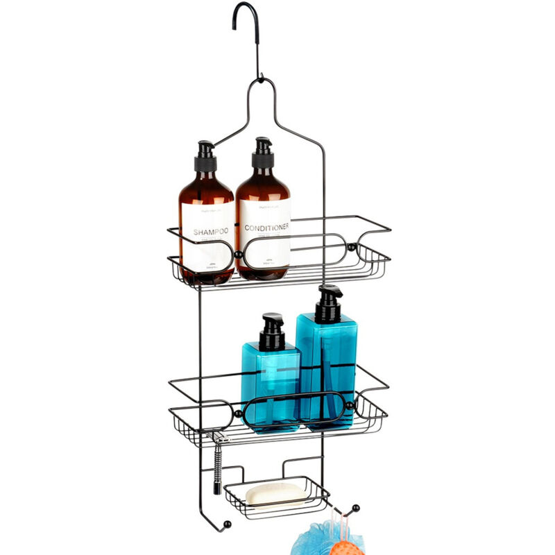 Étagère de salle de bain suspendue au verre d'une cabine de douche ou d'un meuble de toilette