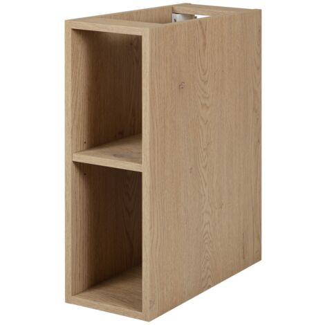 Etagère de salle de bain suspendue SIMPLE chêne clair 20 cm - 2 niches effet bois