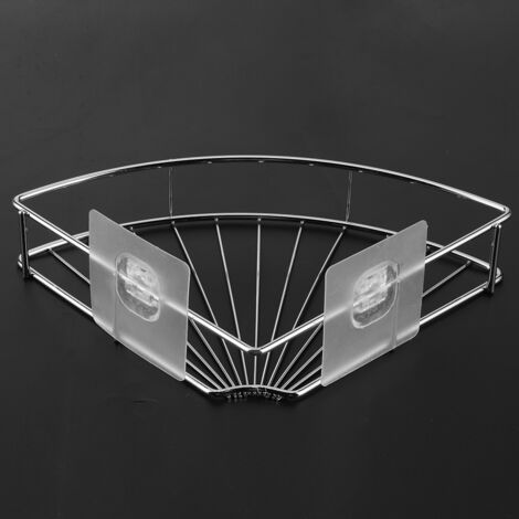 Étagère de salle de bain triangulaire en acier inoxydable adhésive, support de rangement mural sans perçage