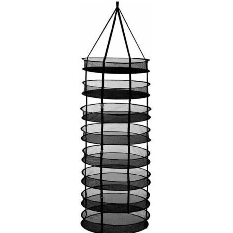 étagère de séchage d'herbes,8 Couches 60cm de diamètre de séchoir Pliant de Suspension avec Fermetures à glissière - Panier de Séchage de Suspension pour légumes, Plantes, vêtements