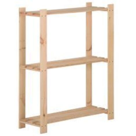 Étagère de stockage 3 niveaux 60x28,5x90 Bois de pin massif
