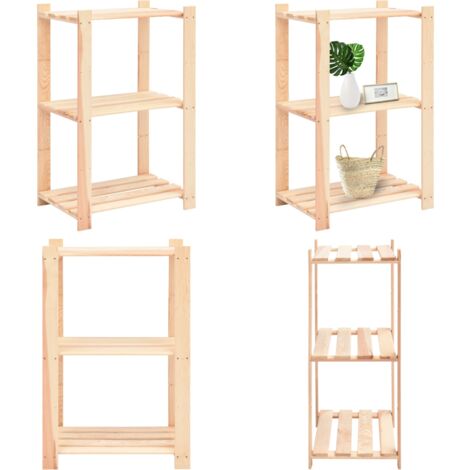 Étagère de stockage 3 niveaux 60x38x90 cm Pin solide 150 kg - Étagère De Rangement - Étagère Industrielle - Meuble De Rangement - Rangement Maison - Rangement Atelier - Home & Living