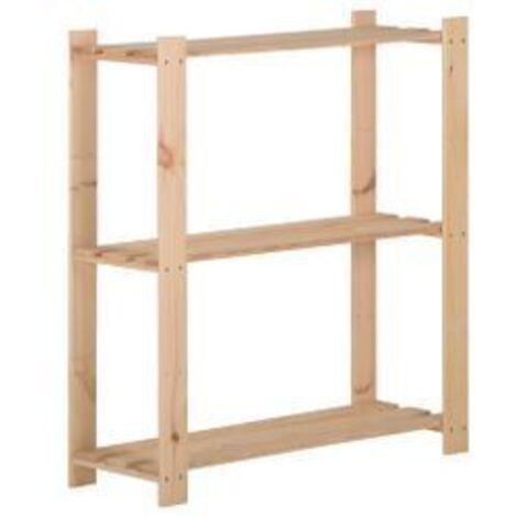 Étagère de stockage 3 niveaux 80x28,5x90 Bois de pin massif
