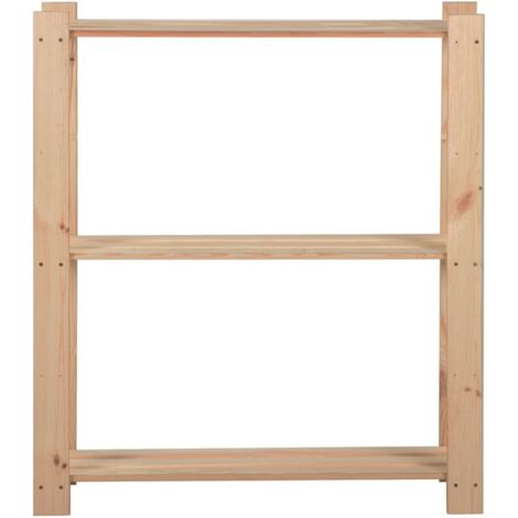 Étagère de stockage 3 niveaux 80x28,5x90 cm Bois de pin massif
