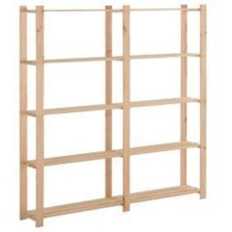 Étagère de stockage 5 niveaux 170x28,5x170 Bois de pin massif