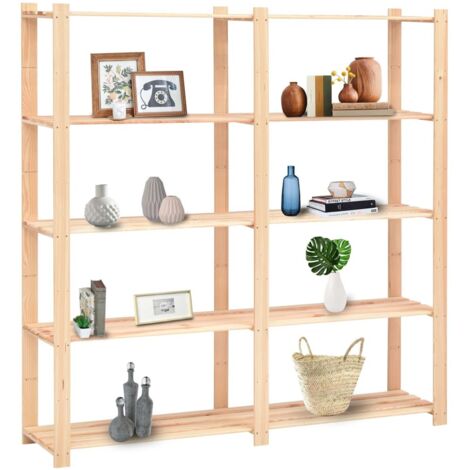 Étagère de stockage 5 niveaux 170x38x170 cm Pin solide 500 kg