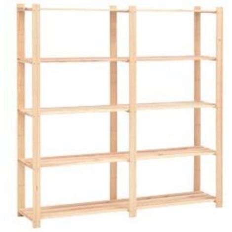 Étagère de stockage 5 niveaux 170x38x170 Pin solide 500 kg