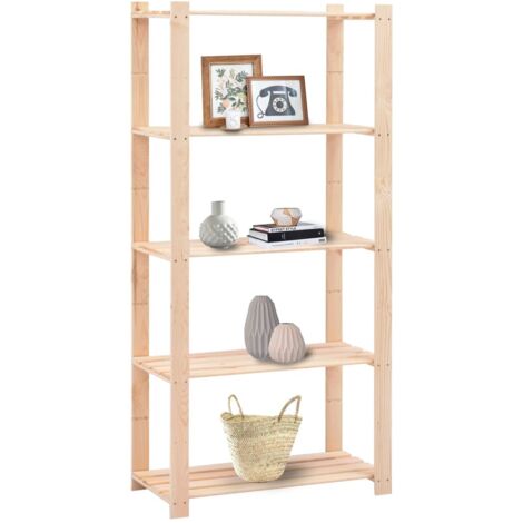 Étagère de stockage 5 niveaux 80x38x170 cm Pin solide 250 kg