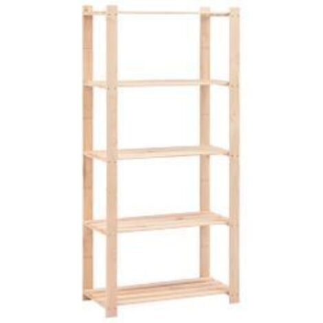 Étagère de stockage 5 niveaux 80x38x170 Pin solide 250 kg