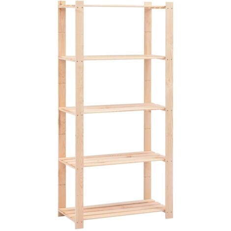 Étagère de stockage 5 niveaux Étagère de Rangement - Armoire de Rangement 80x38x170 cm Pin solide 250 kg BV451749 - BonneVie