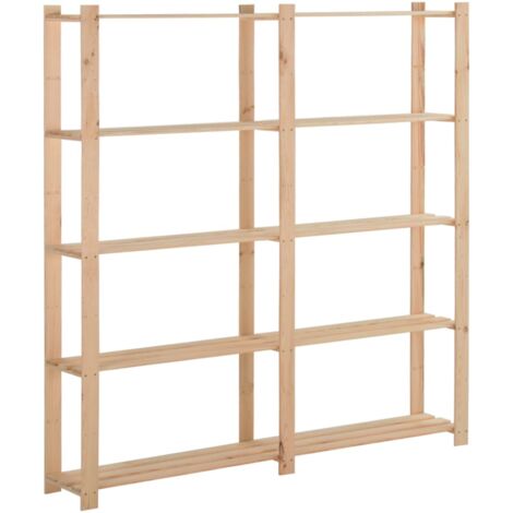 Étagère de stockage 5 niveaux，Étagère de Rangement 170x28,5x170cm Bois de pin massif CFW57686