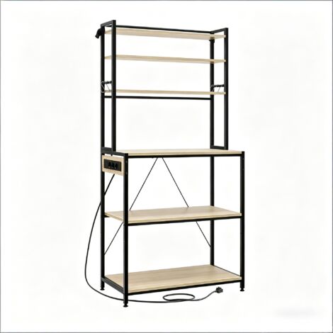Étagère de style moderne,station de bar à café,étagère de cuisine avec prises électriques,commode de cuisine,mini poste de travail(DA)