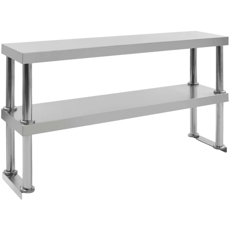 Vidaxl - tagère de table de travail 2 niveaux 120x30x65 cm Inox