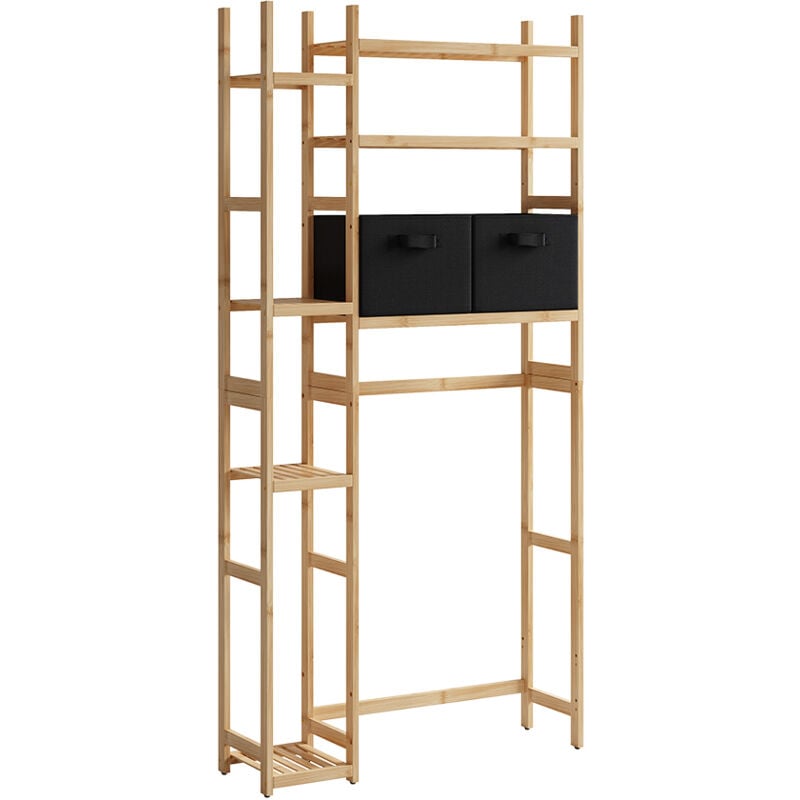 Armoire de toilette Bilbao, Bambou, 78.5x163cm avec 2 tiroirs en non-tissé Vicco