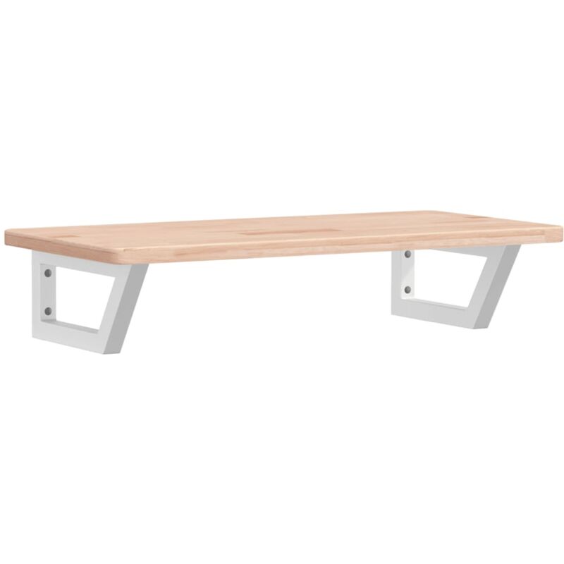 Vidaxl - tagère de vasque murale acier et bois de chêne massif