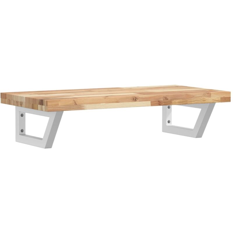 Vidaxl - tagère de vasque murale acier et bois massif d'acacia