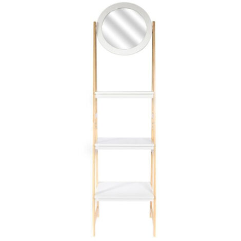 Étagère Déco avec Miroir "Copenhague" 163cm Blanc