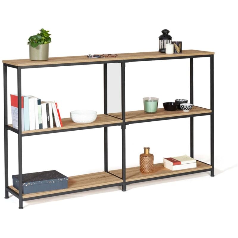 Idmarket - Console étagère bibliothèque double detroit design industriel