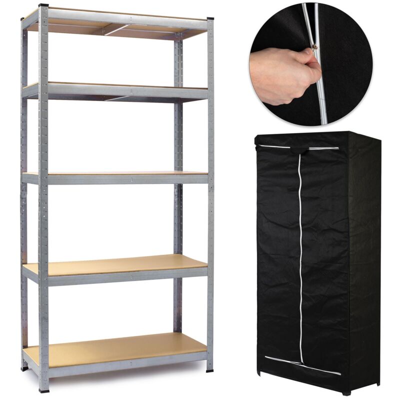 Étagère d'entrepôt en métal 180 x 90 x 40 cm Humberg HR-812 + housse GRATUITE