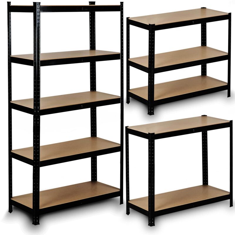 Étagère d'entrepôt en métal 180 x 90 x 40 cm Humberg HR-813 noir